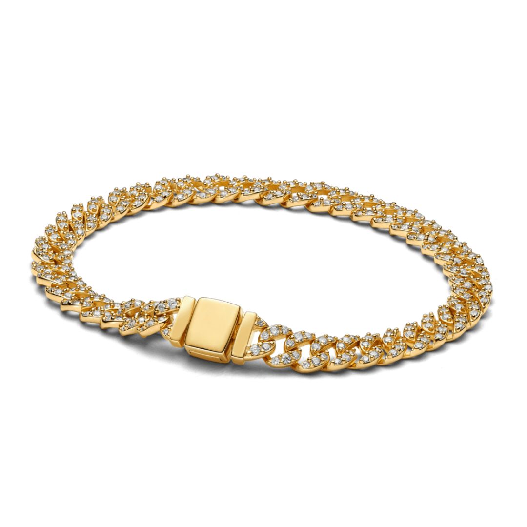 Moissanite Cuban Bracelet | 18K Gold