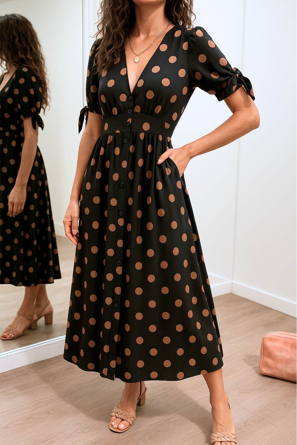 Kaylinn™ | V-Neck Elegant Dots Dress