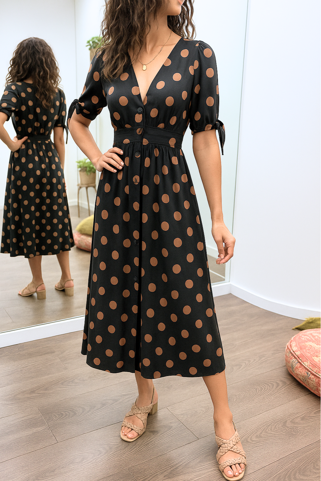 Kaylinn™ | V-Neck Elegant Dots Dress