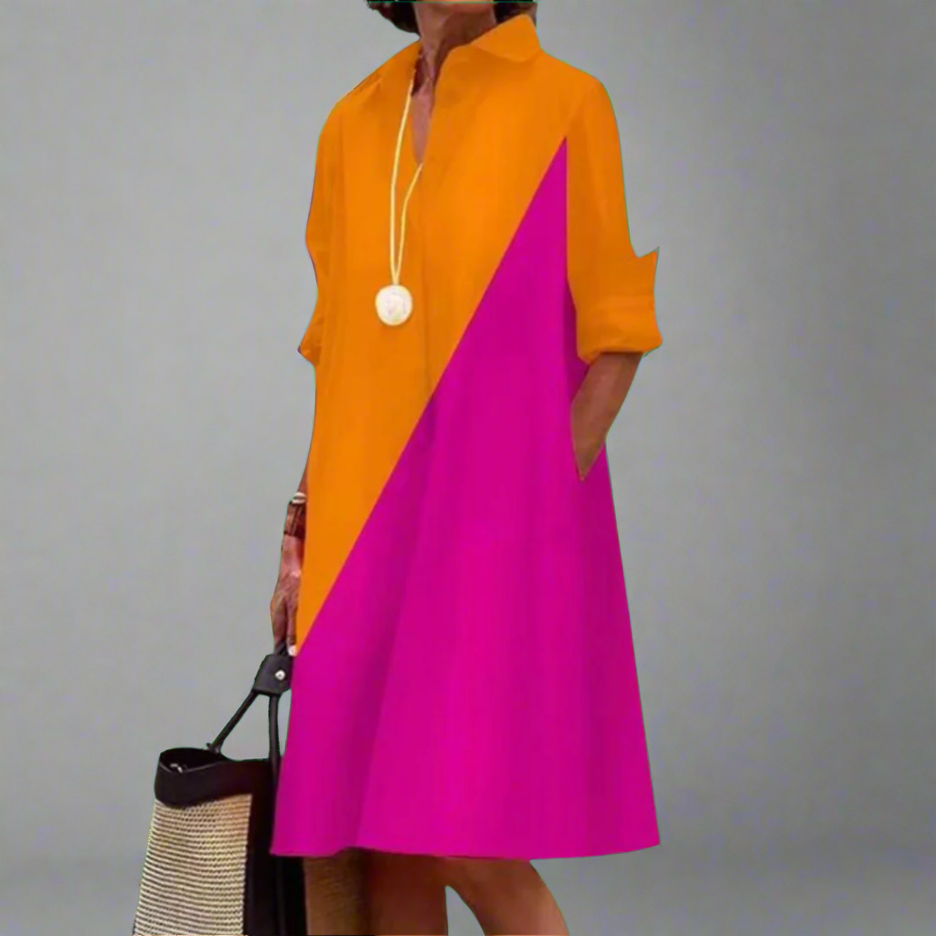 Eska | Gradient 3D Printed Mid-Calf Dress