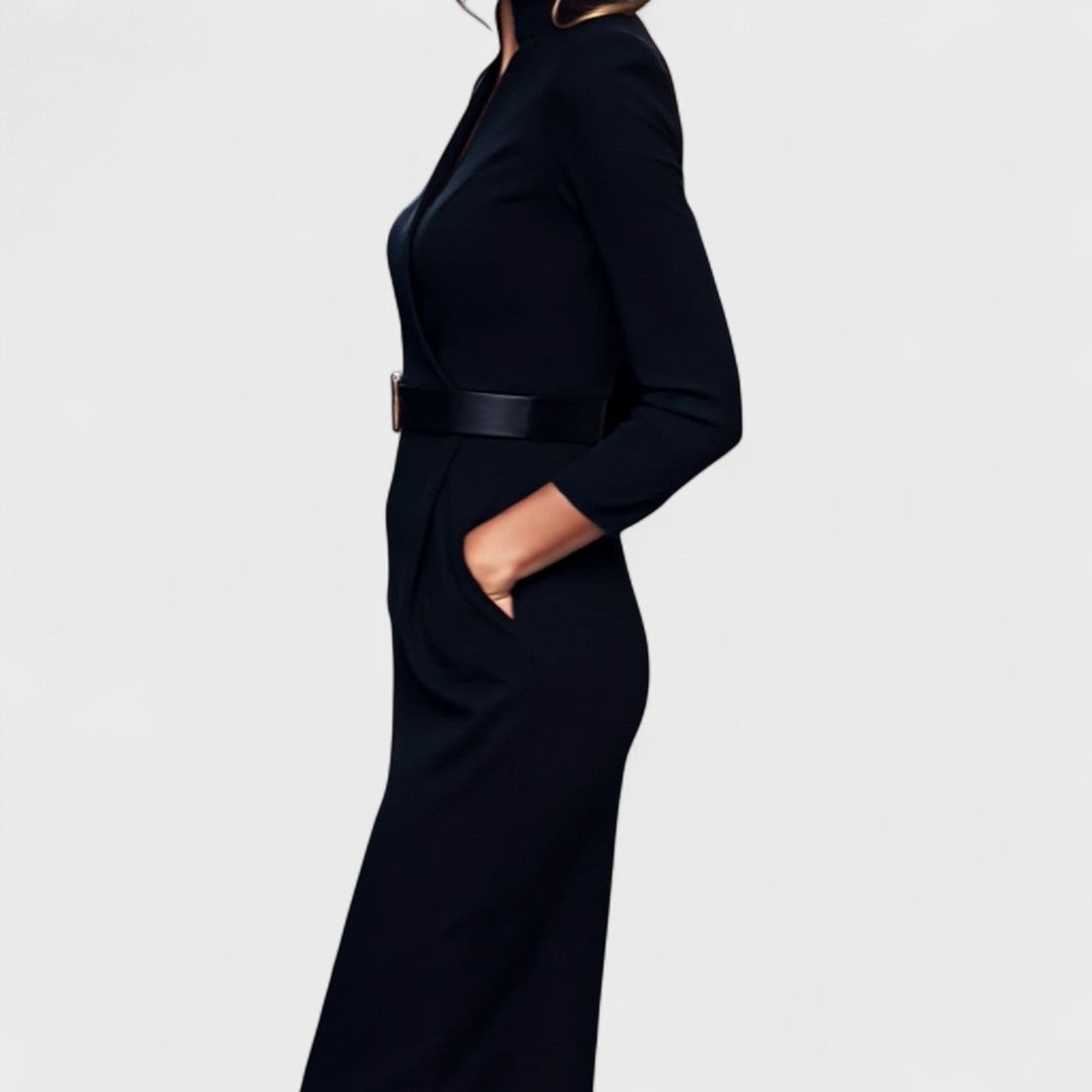 Estelle™ | The Belted Power Maxi Dress