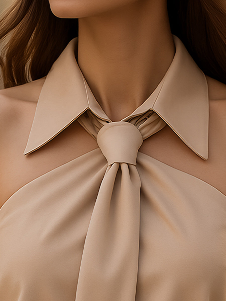 Julia | Stylish Halter Blouse with Neck Tie Detail