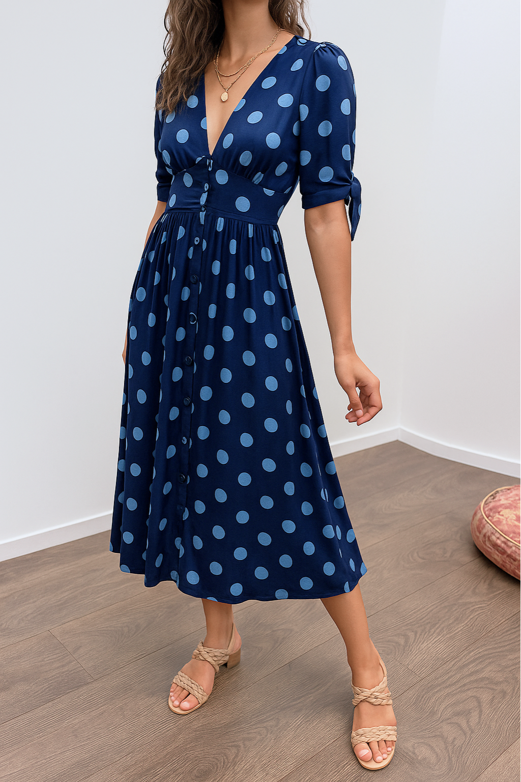 Kaylinn™ | V-Neck Elegant Dots Dress