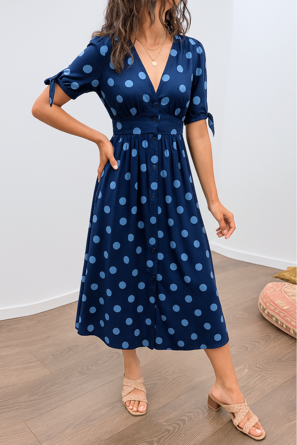 Kaylinn™ | V-Neck Elegant Dots Dress