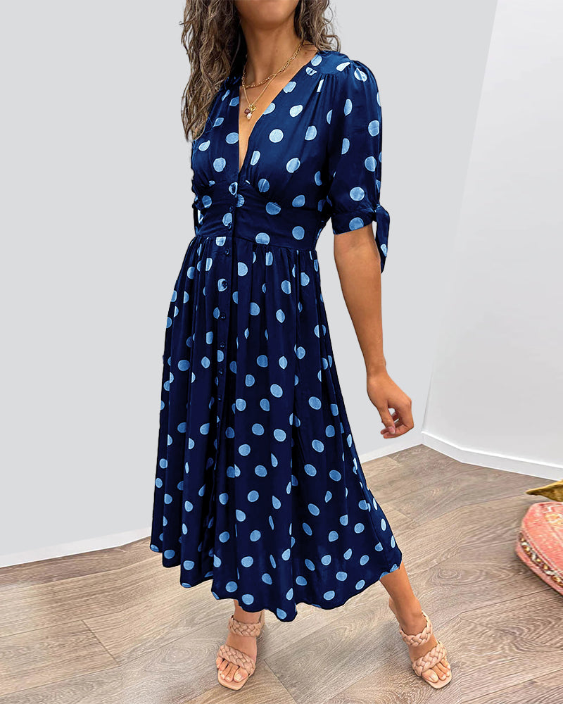 Monica™ | Elegant Polka Dot Dress