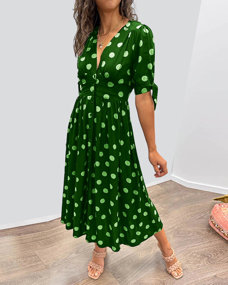 Monica™ | Elegant Polka Dot Dress