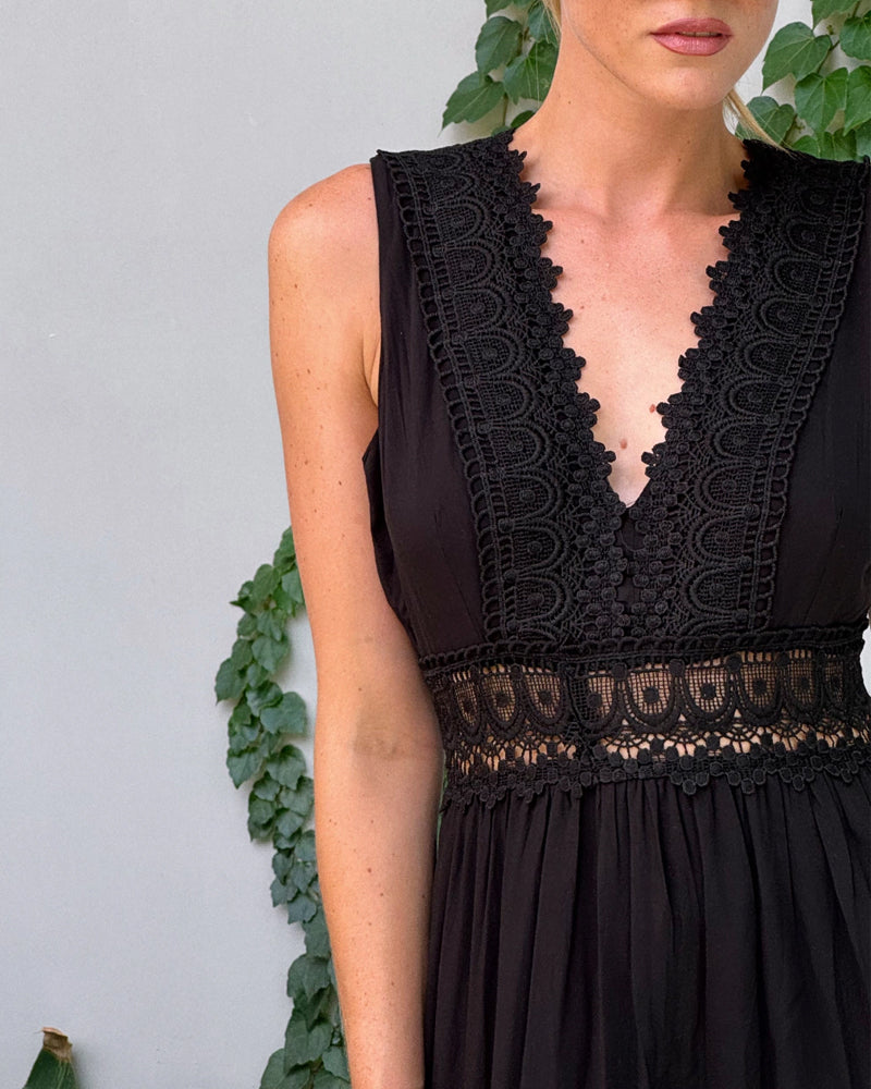 Charlotte | Handcrafted Lace Dress with V-Neck