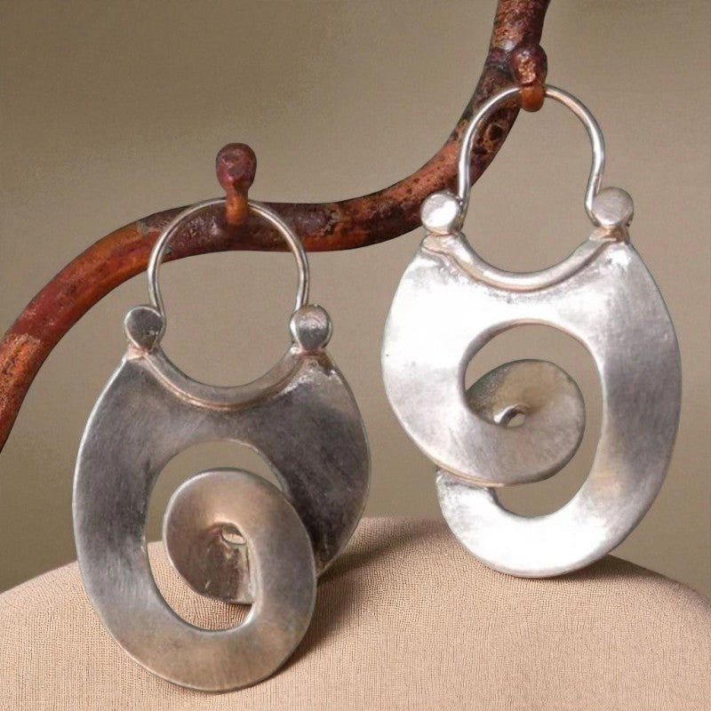 Gail | Vintage Irregular Silver Earrings