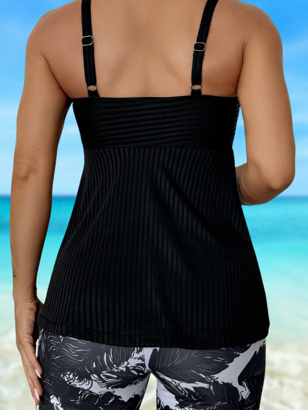 ALINA | ELEGANT BLACK TANKINI SET