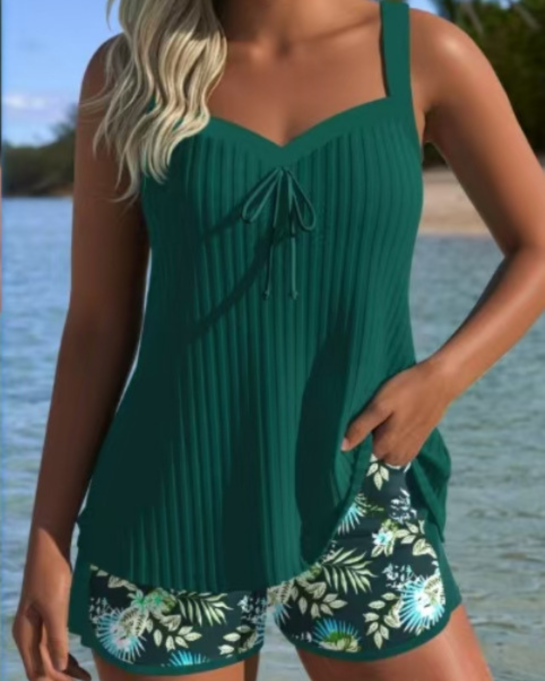 SALLY | TIMELESS TANKINI WITH FLORAL SHORTS