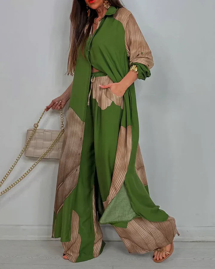 Skye | Trendy Patchwork Top & Pants Set