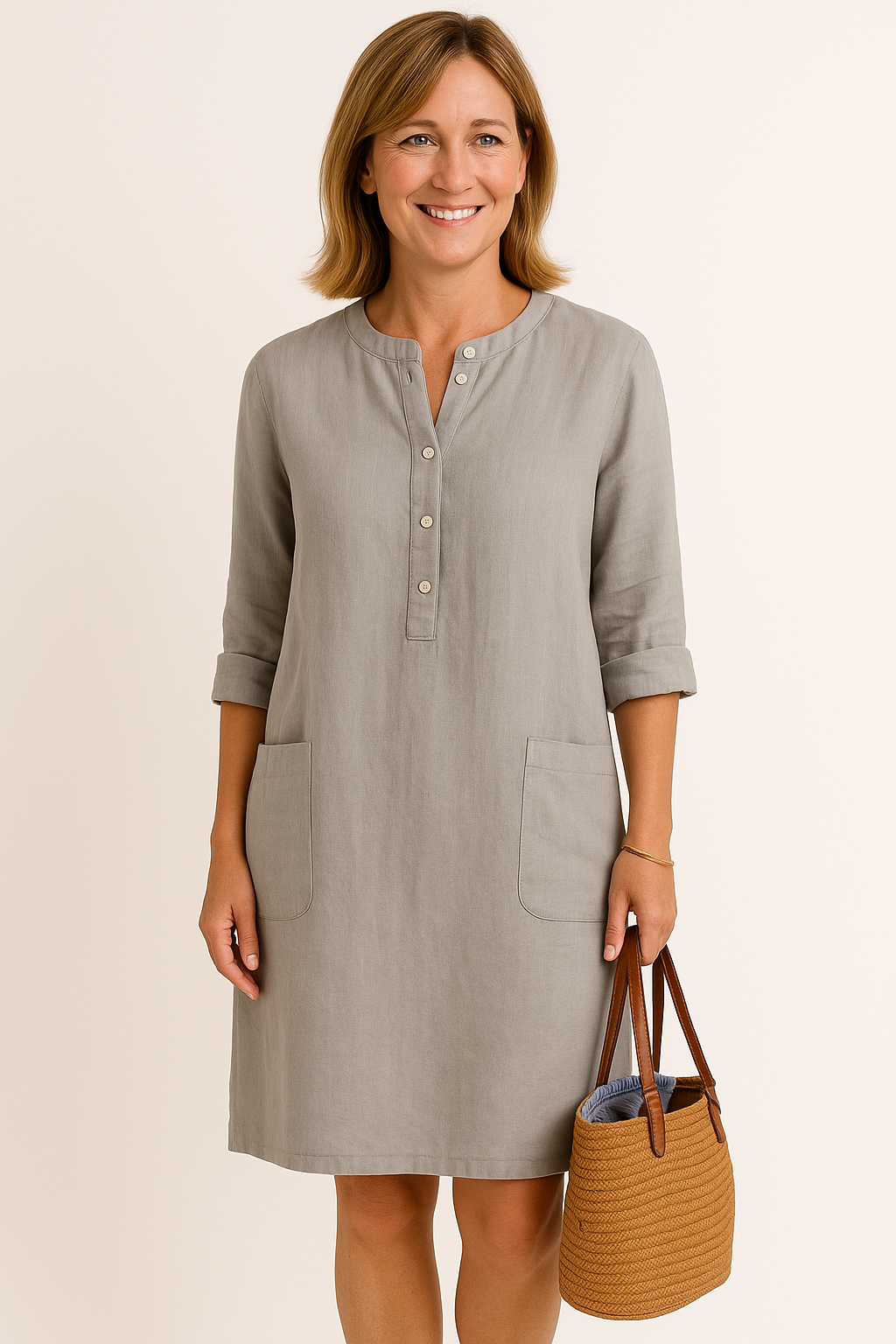 Monelle | Long-Sleeved Linen Dress