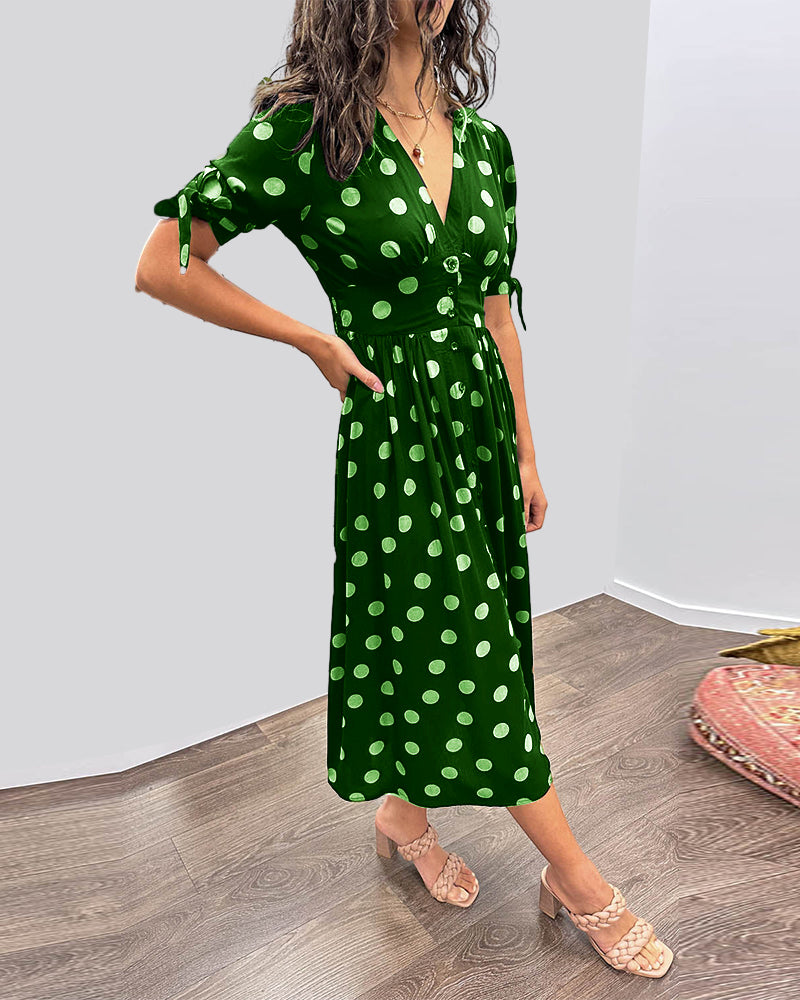 Monica™ | Elegant Polka Dot Dress