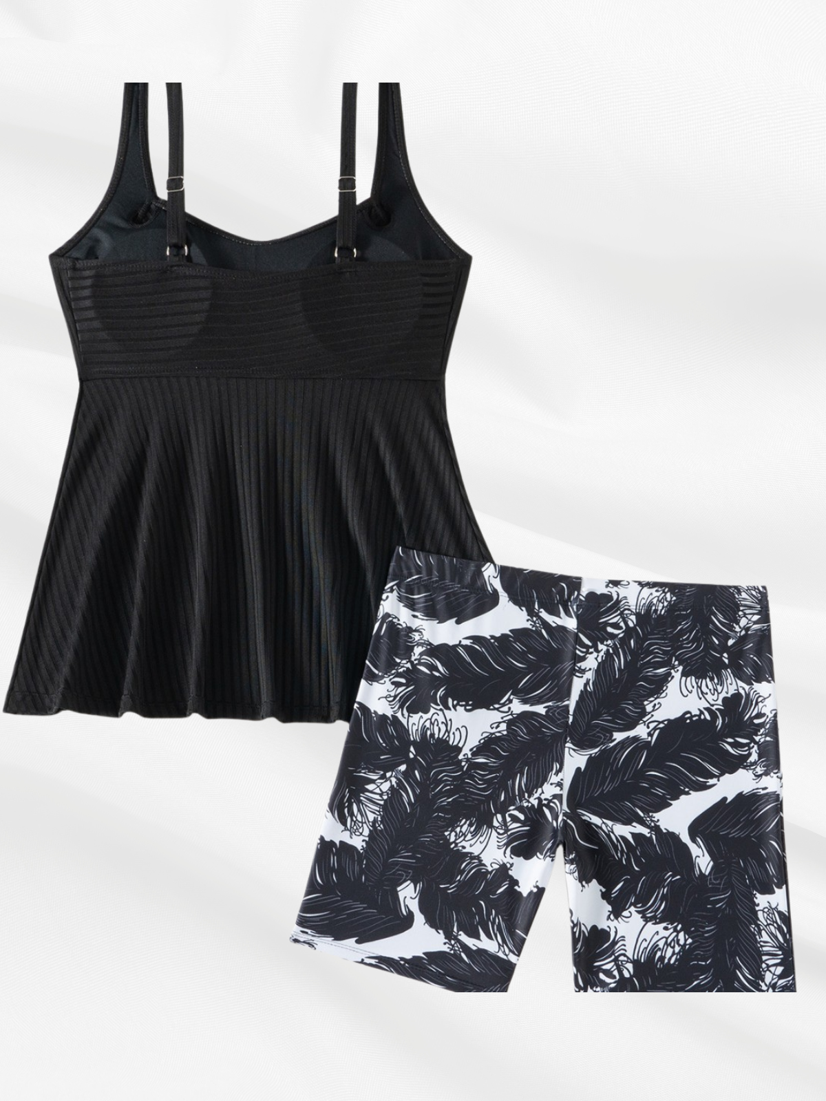 ALINA | ELEGANT BLACK TANKINI SET