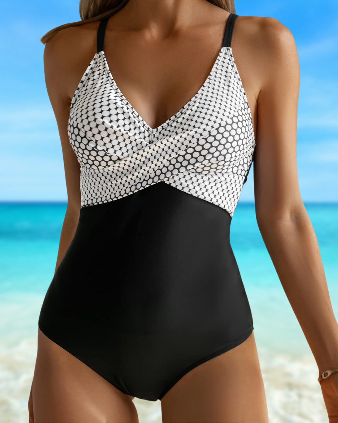 CATHY | STRIPED AND DOT SWIMSUIT
