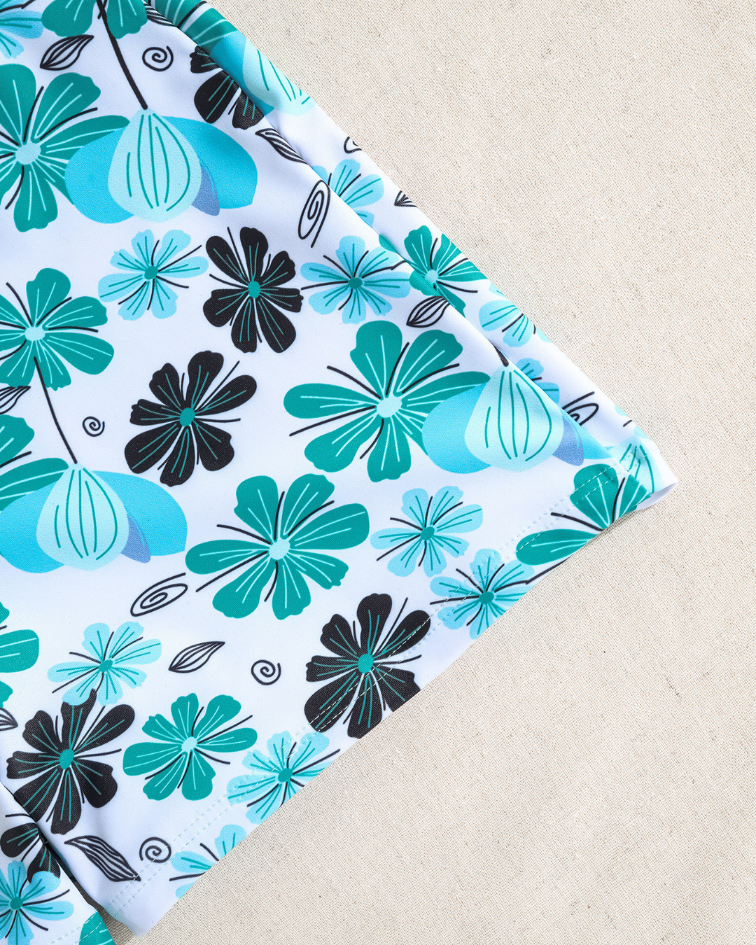 OPHELIA | STYLISH AQUA GEOMETRIC PATTERN TANKINI SET