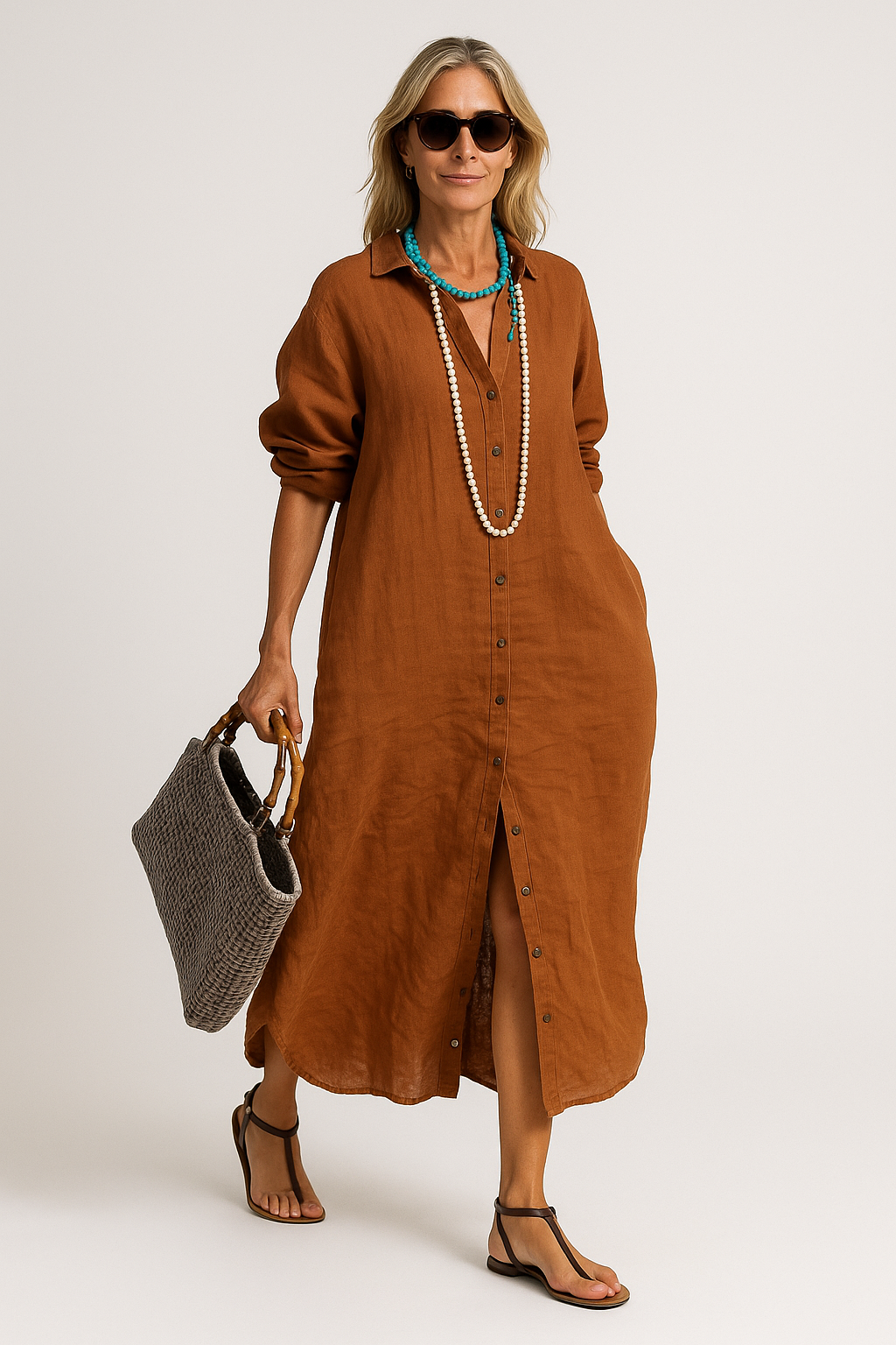 Monelle | Loose-Fitting Linen Dress