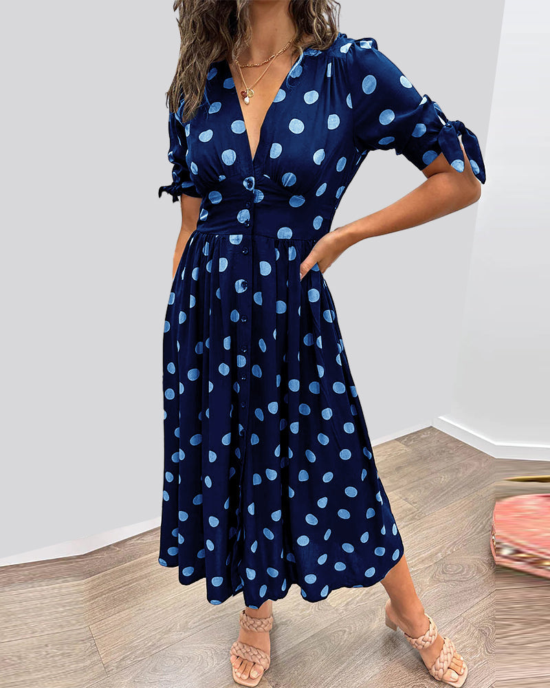 Monica™ | Elegant Polka Dot Dress