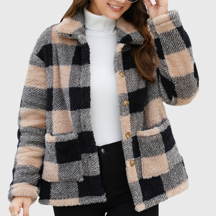 Sophie | Cozy Plaid Fleece Jacket