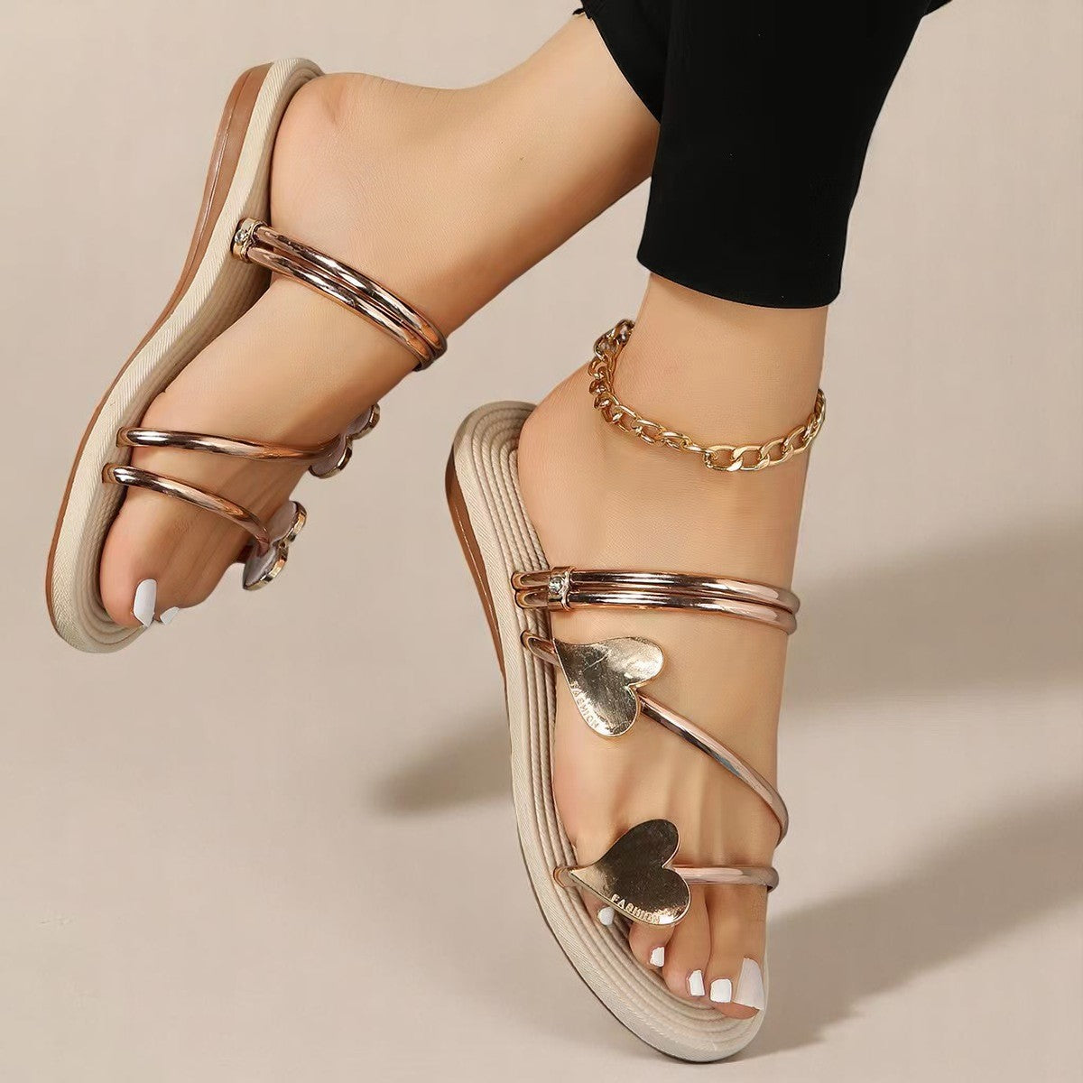 Monelle™ | Elegant Metallic Sandals