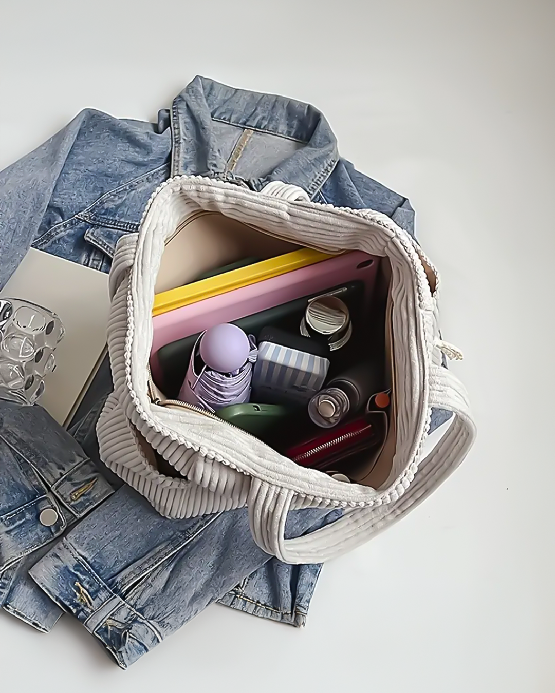 Mary | Ribbed Bag with Cord Detail