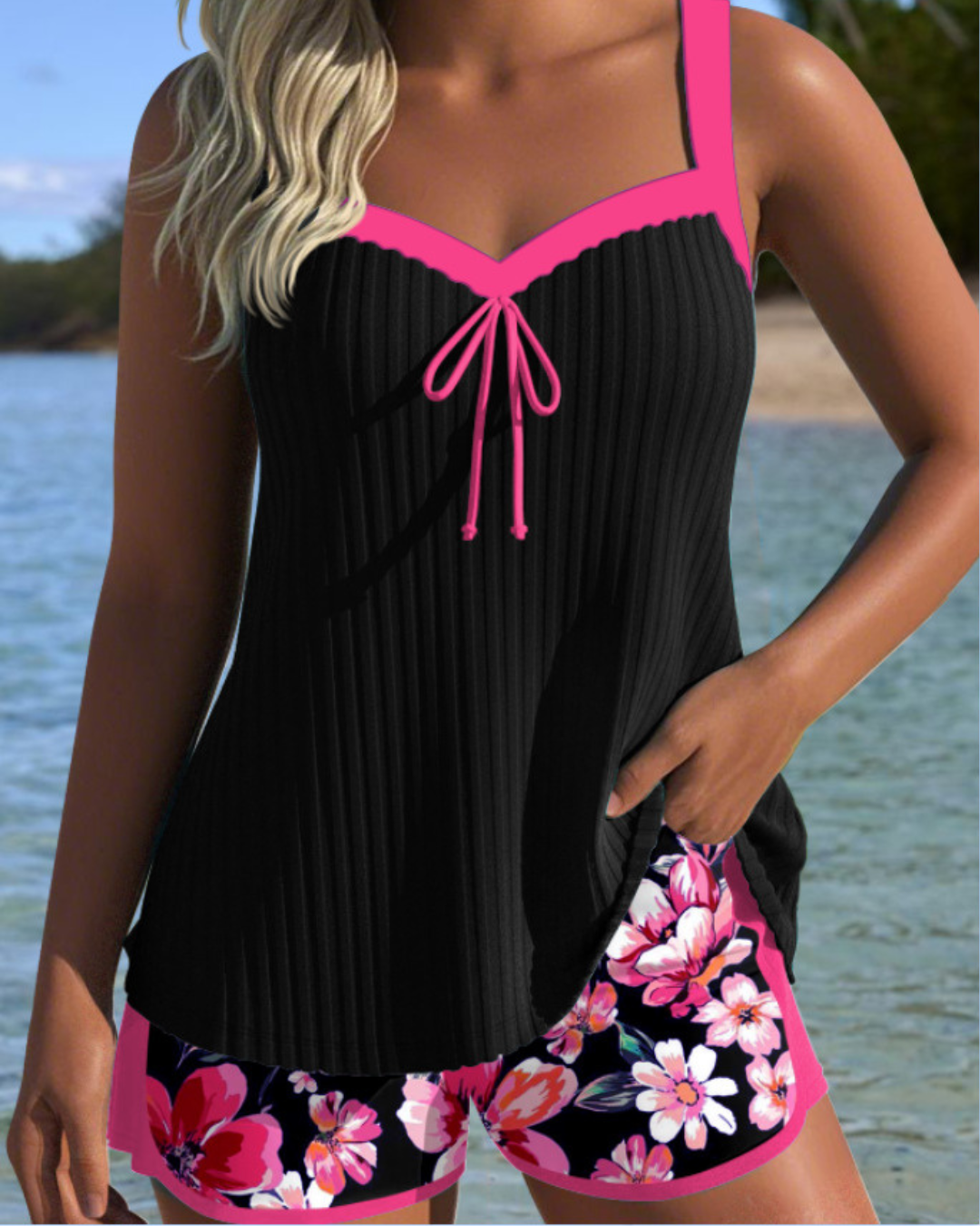 SALLY | TIMELESS TANKINI WITH FLORAL SHORTS