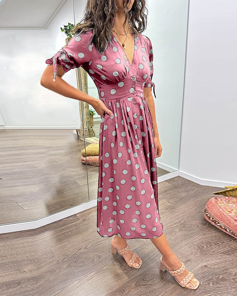 Monica™ | Elegant Polka Dot Dress