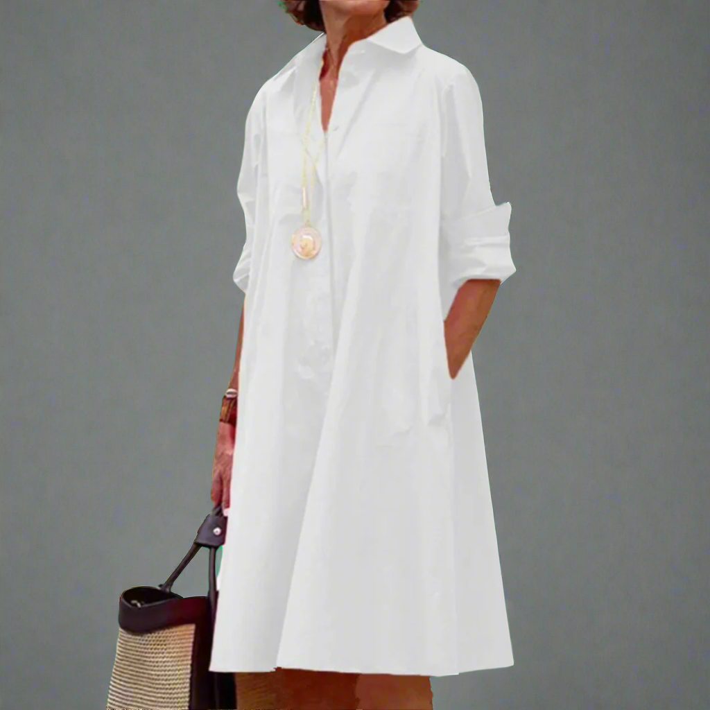 Tove | Women’s Solid Color Long Sleeve Midi Dress