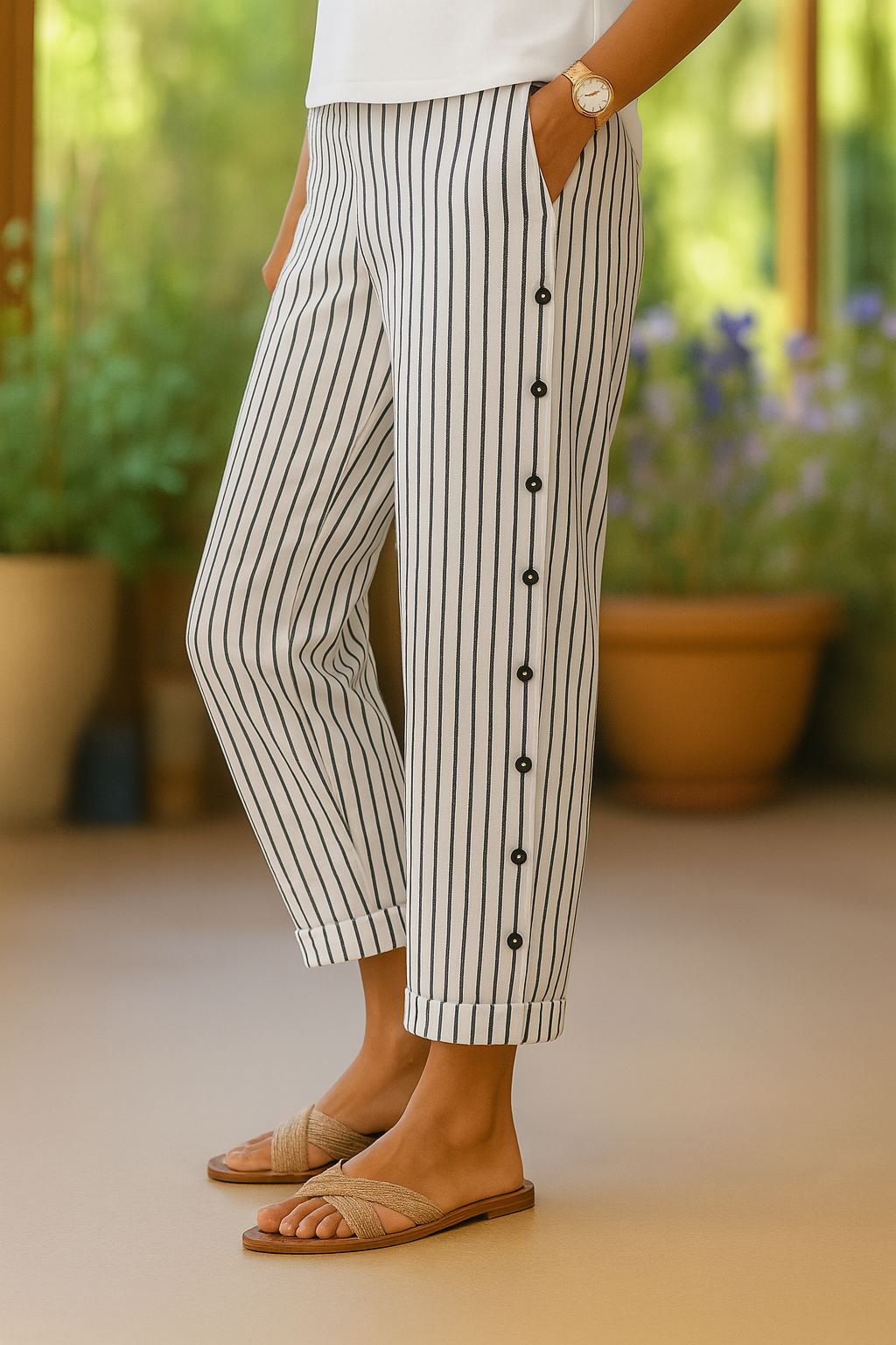 Amy | Comfortable Striped Pants