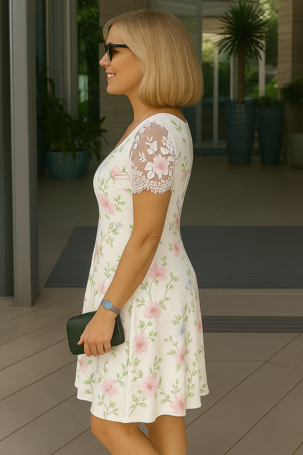 Amalie™ | Comfortable Midi Dress With Lace Details