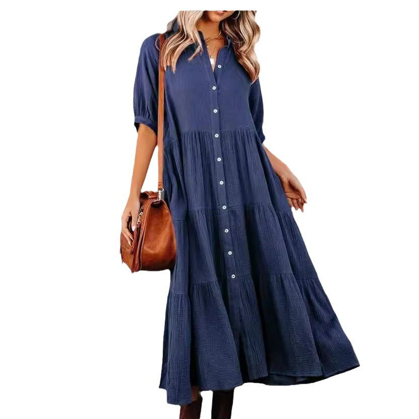 Monelle | Luxurious Shirt Dress with Ruffles