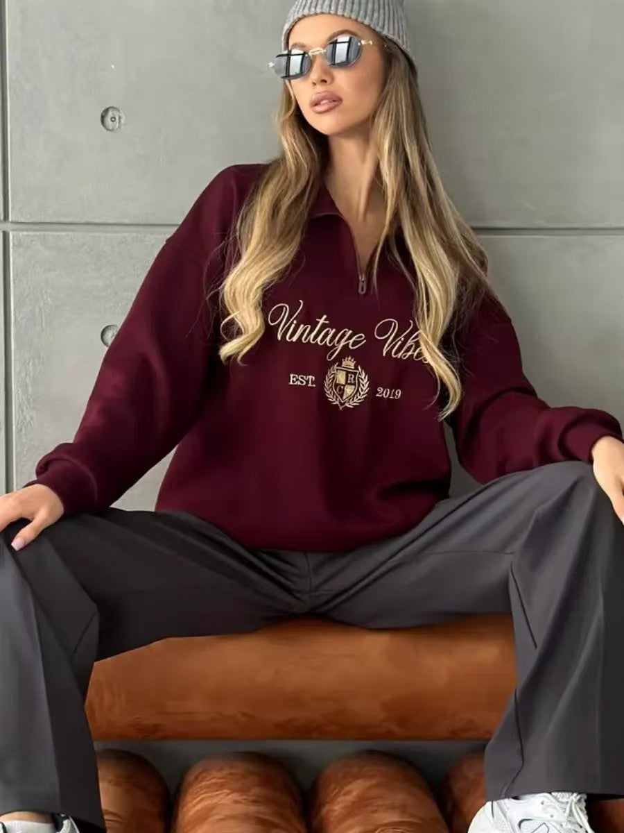 Claire™ | Vintage Zip Sweatshirt