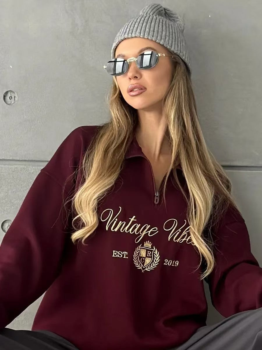 Claire™ | Vintage Zip Sweatshirt