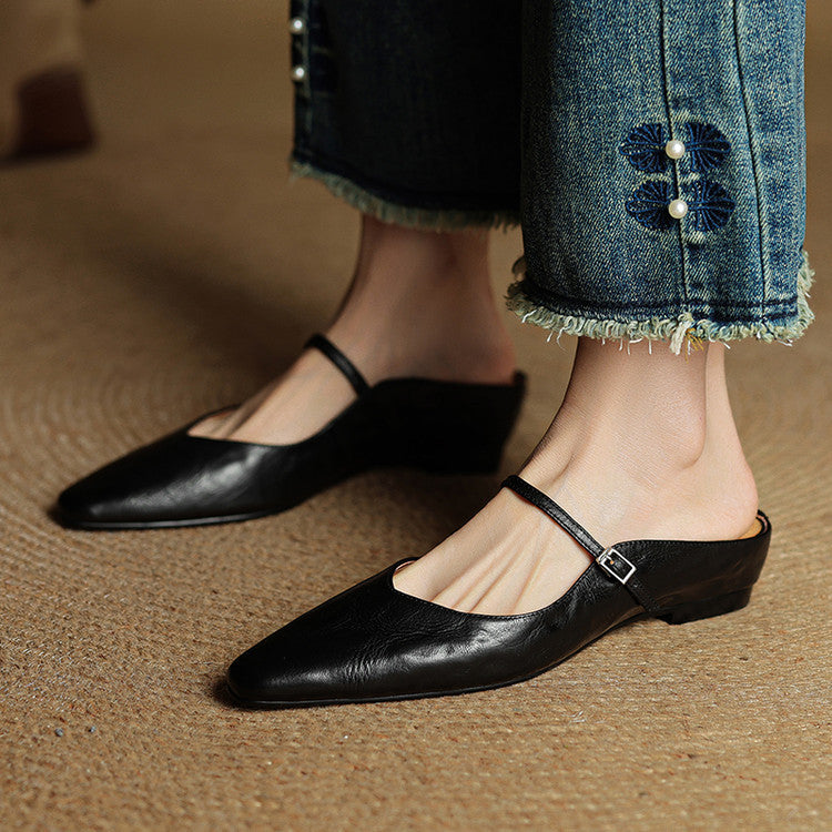 Marilyn | Faux Leather Mary Jane Mules