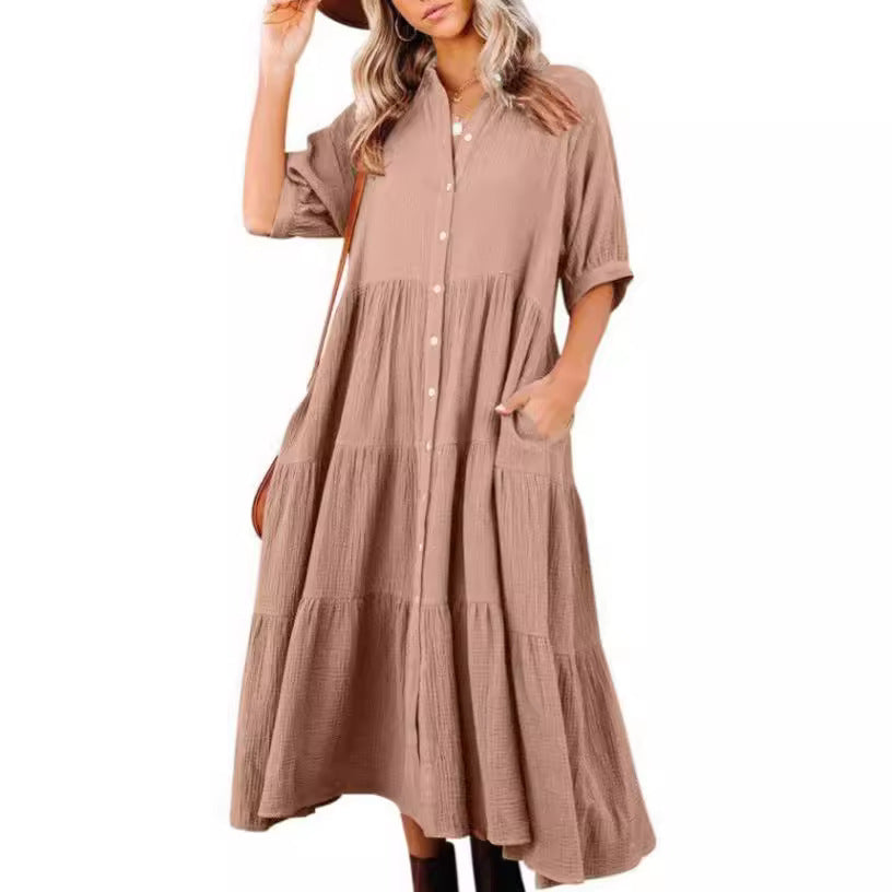 Monelle | Luxurious Shirt Dress with Ruffles