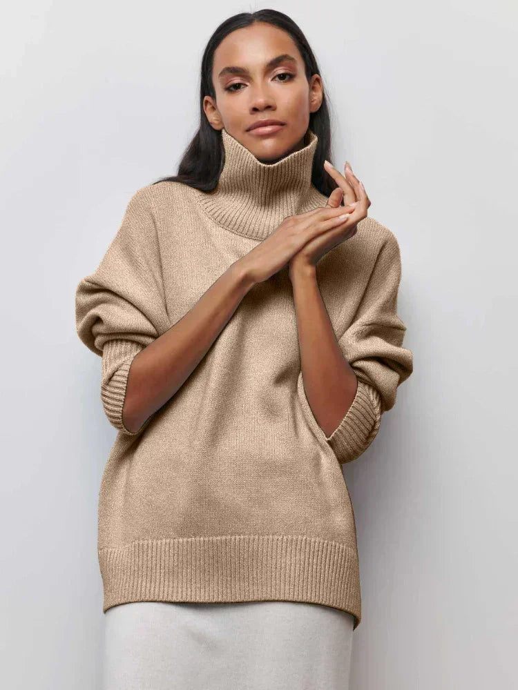 Monelle™ | Oversized Turtleneck Knit Sweater