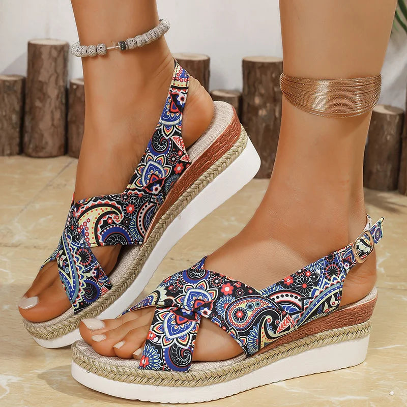 Maya | Printed Wedge Sandals