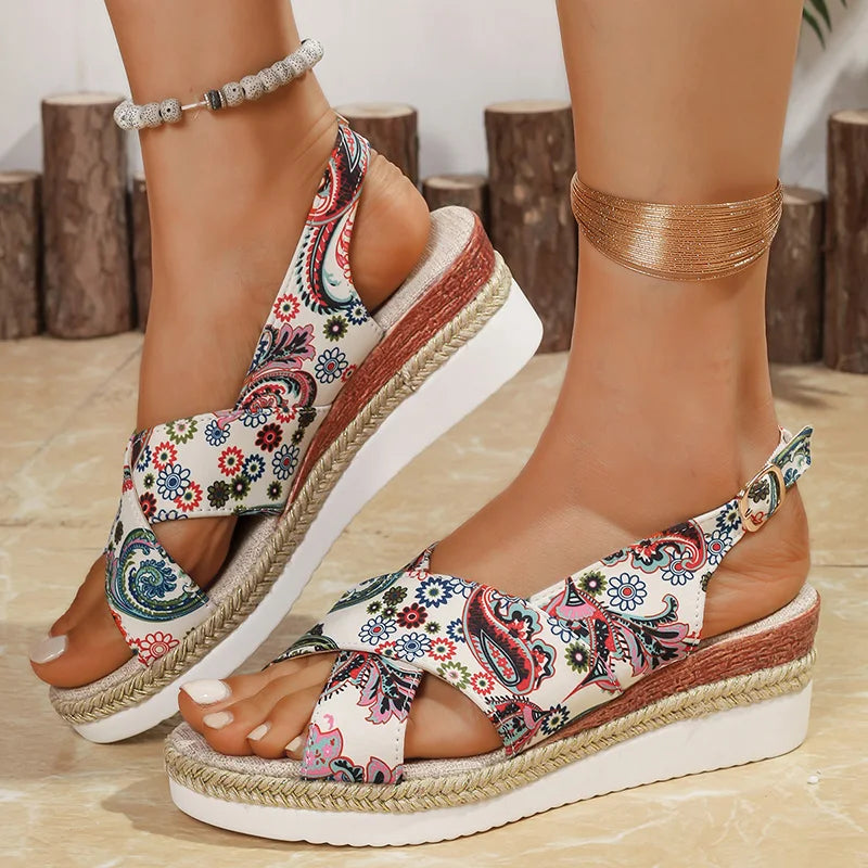 Maya | Printed Wedge Sandals
