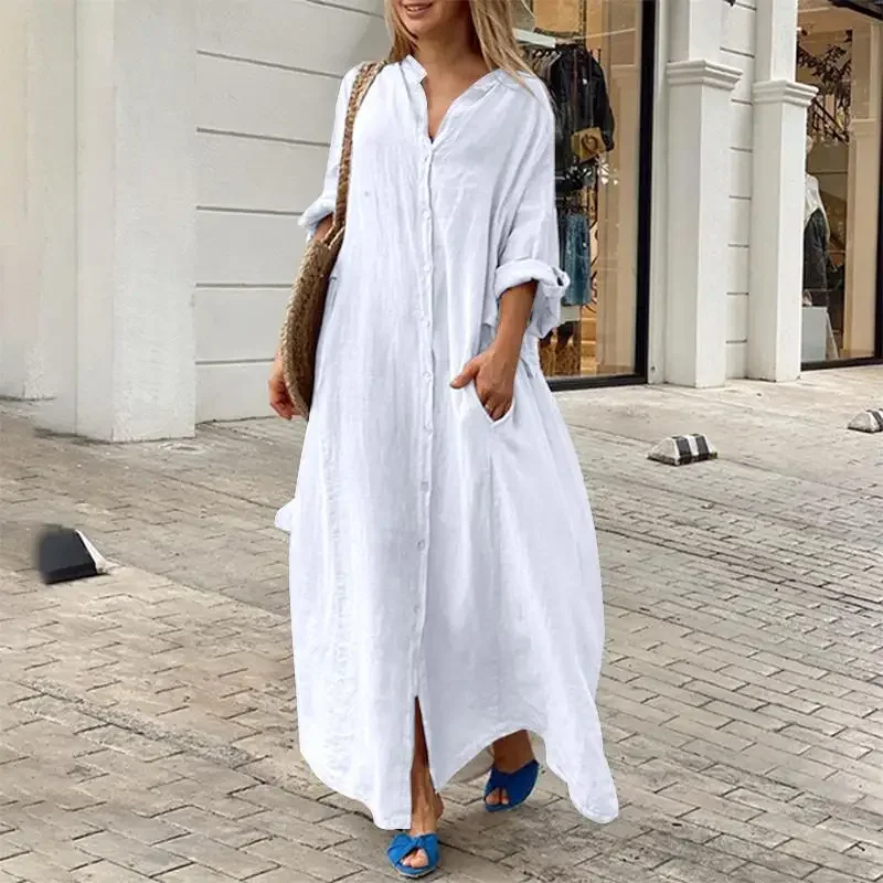 Monelle | Oversized Linen Shirt Dress
