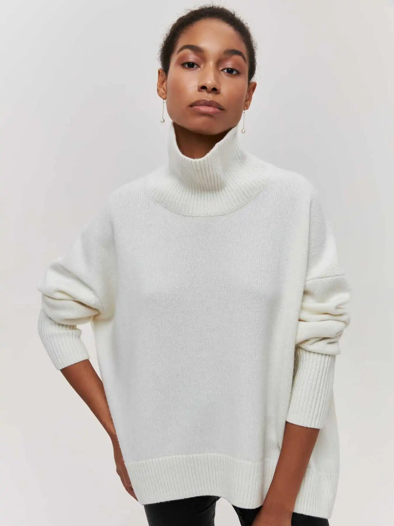 Monelle™ | Oversized Turtleneck Knit Sweater