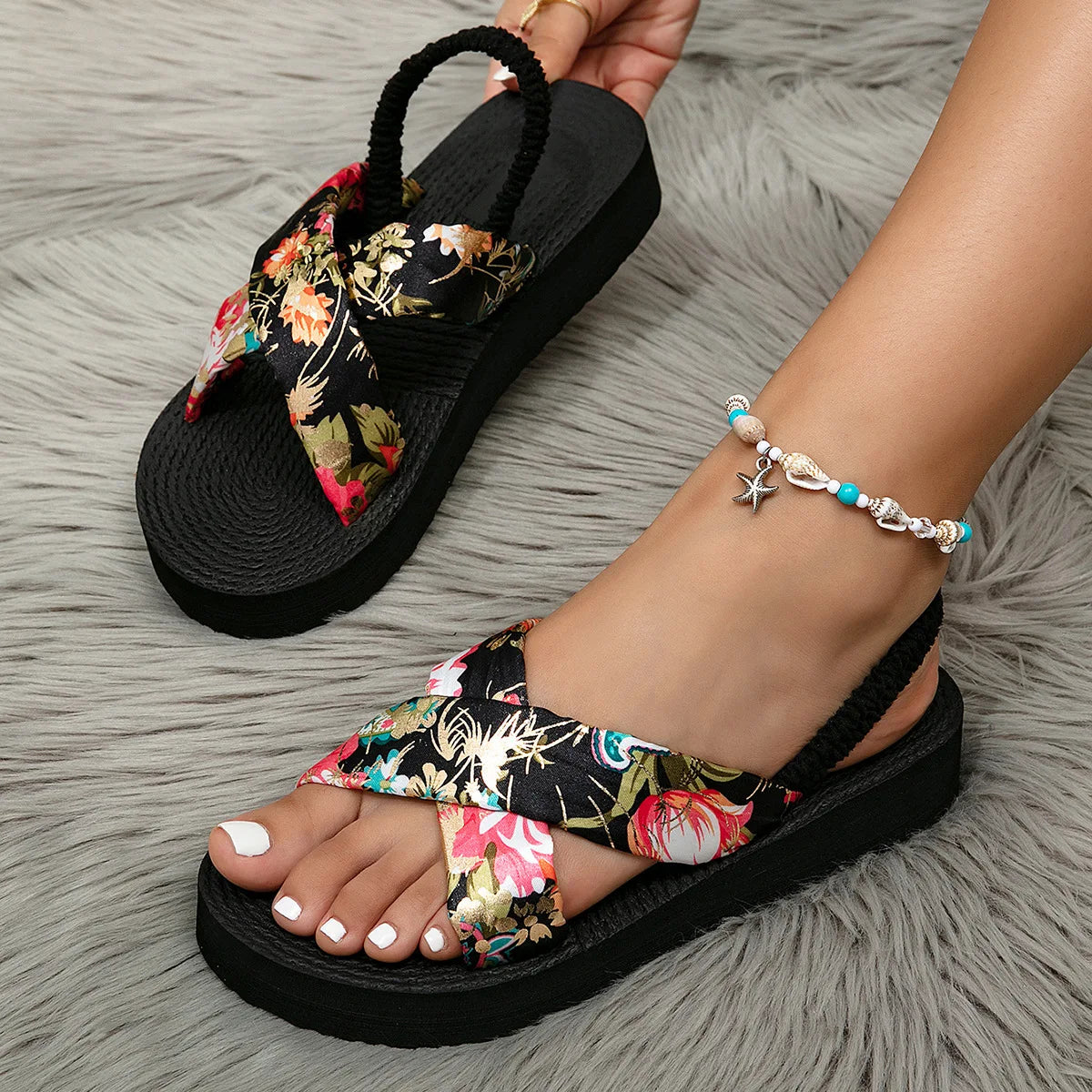 Emma | Boho Floral Sandals
