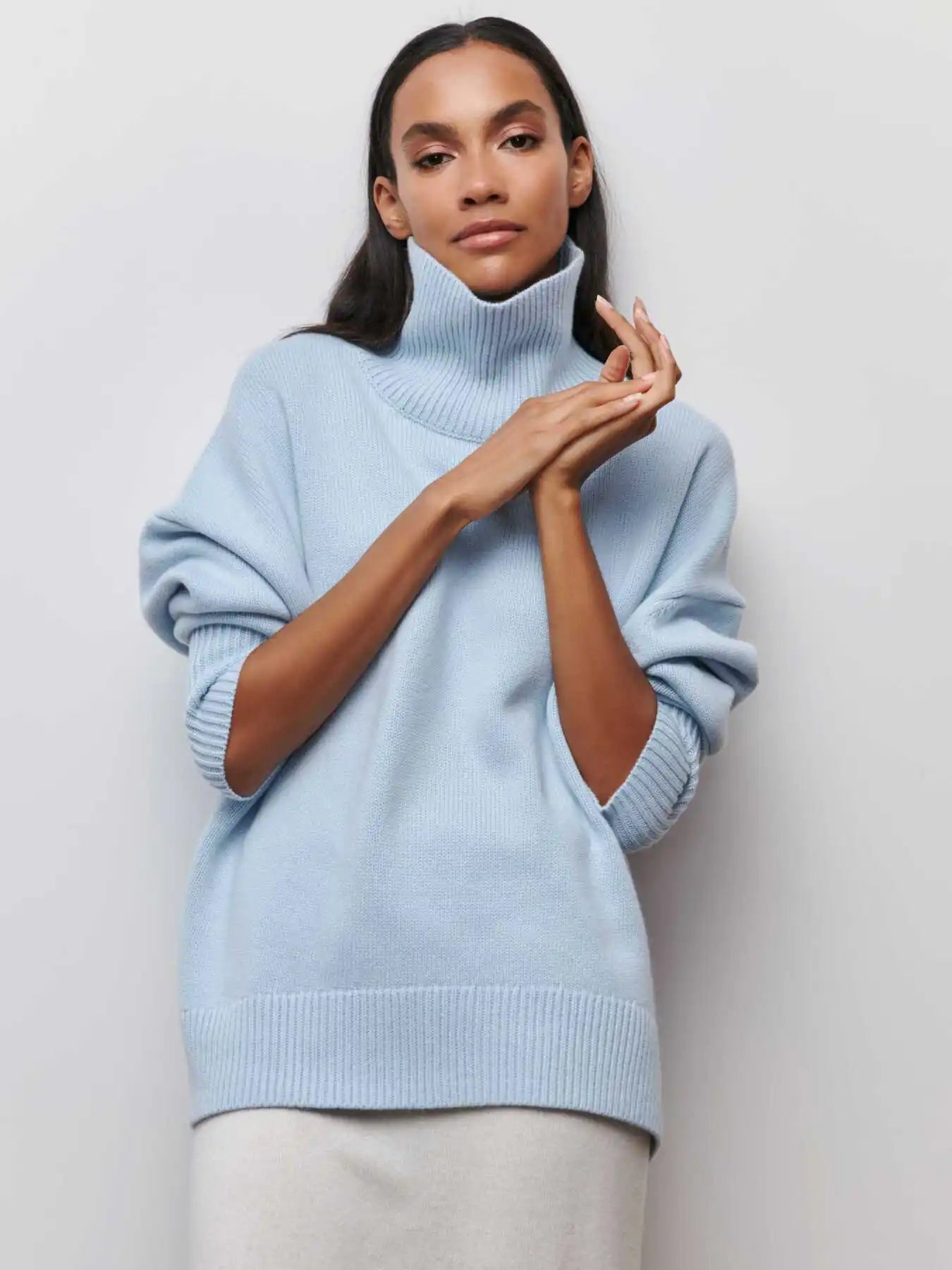 Monelle™ | Oversized Turtleneck Knit Sweater
