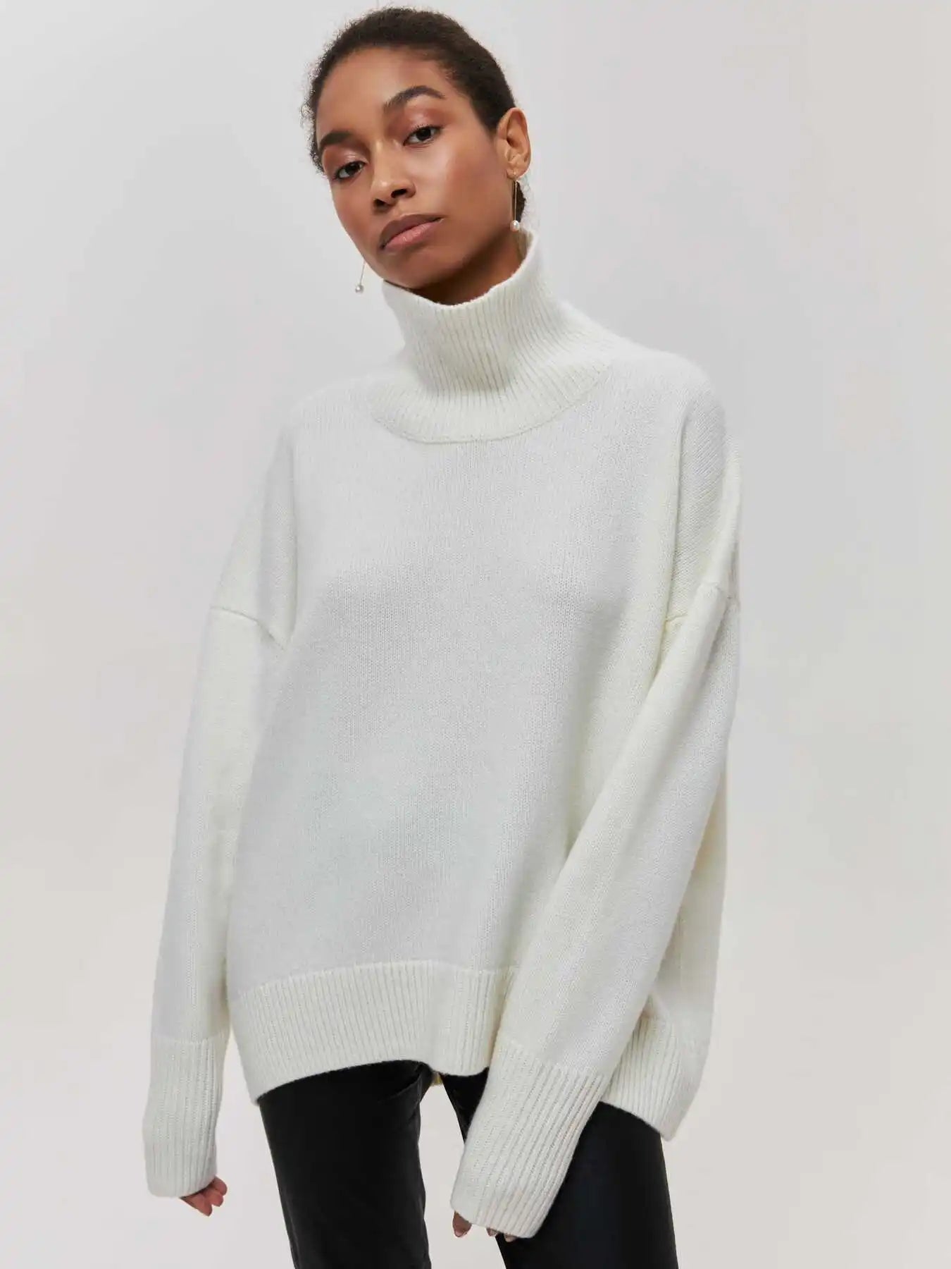 Monelle™ | Oversized Turtleneck Knit Sweater
