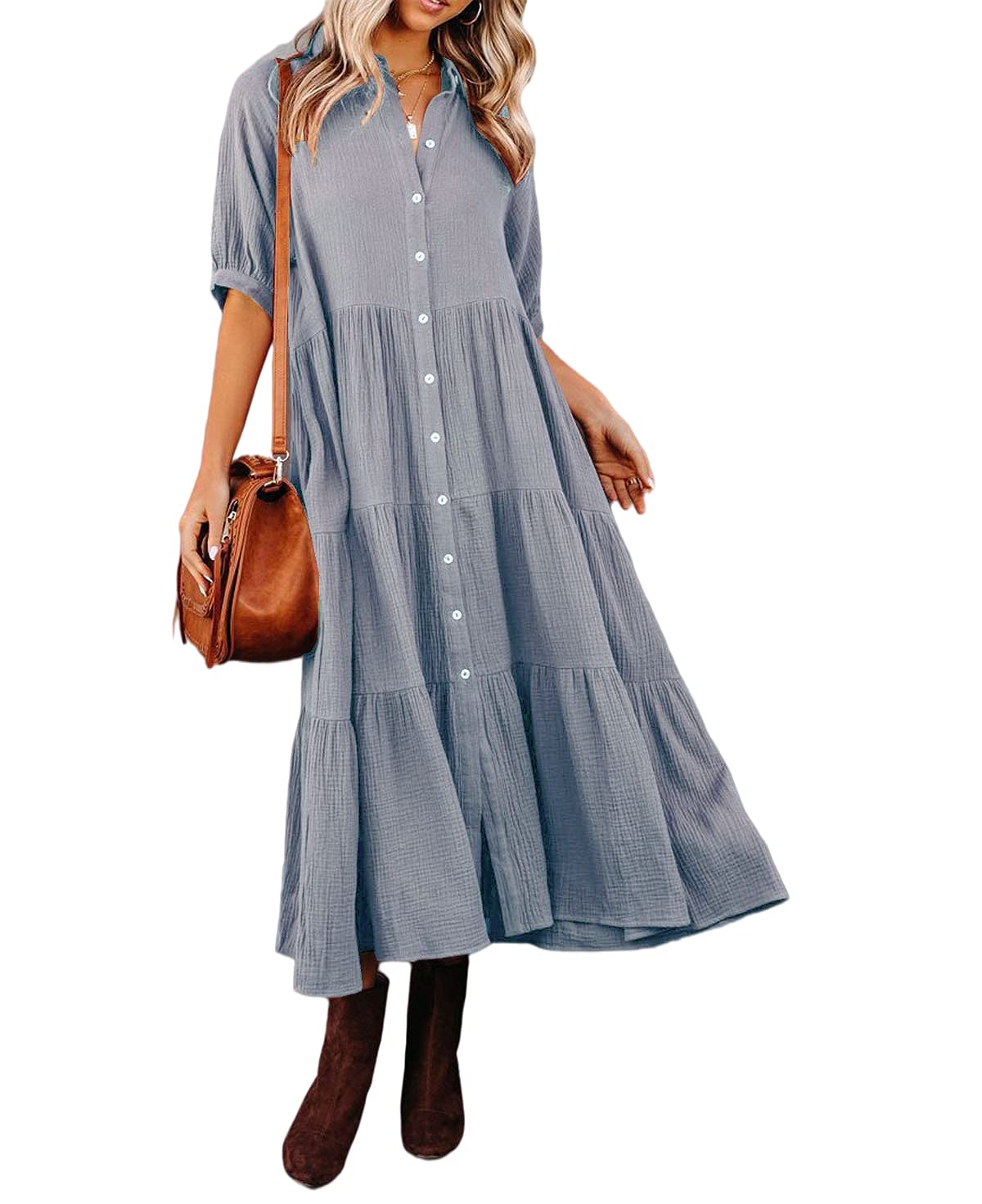 Monelle | Luxurious Shirt Dress with Ruffles