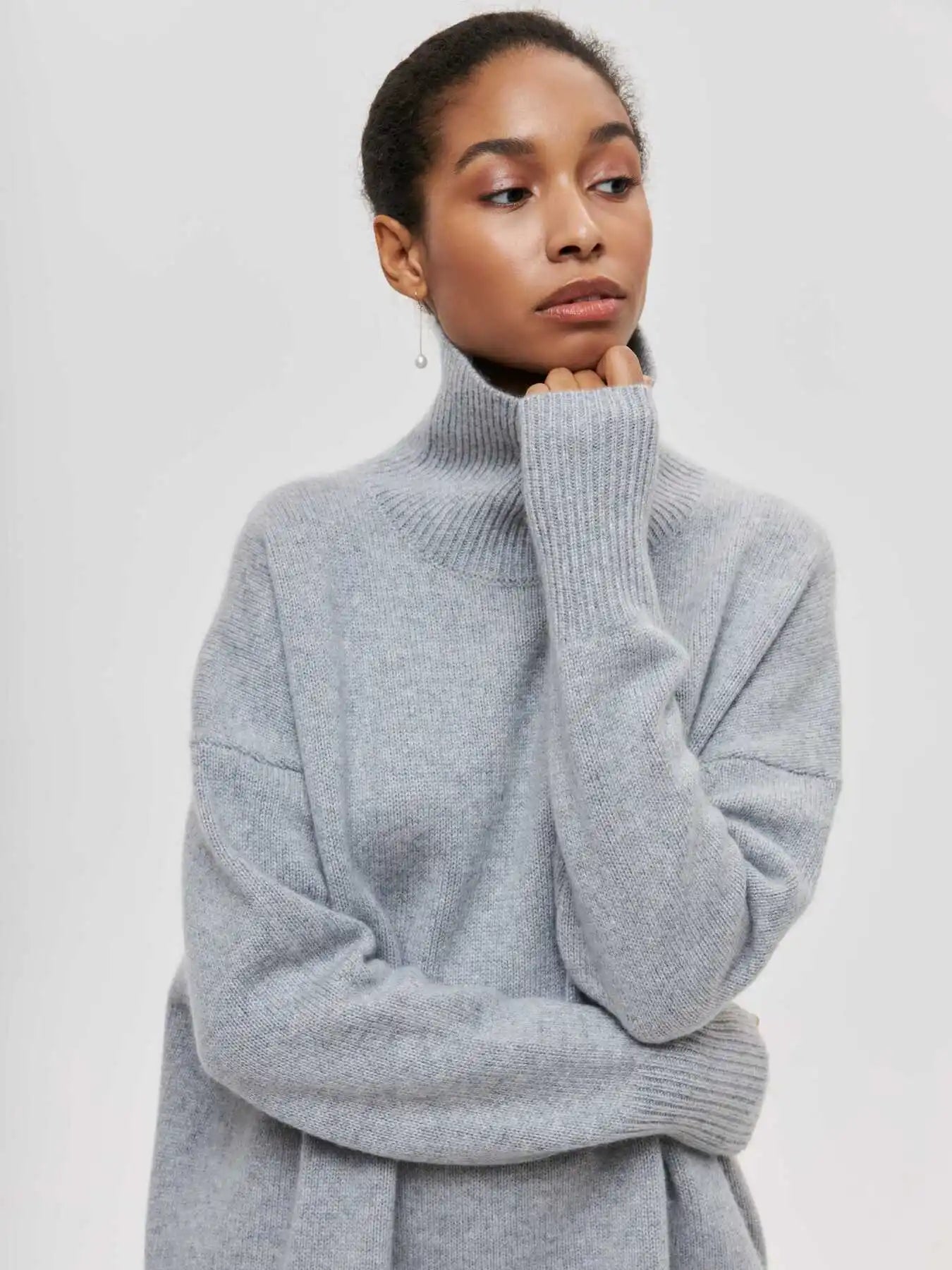 Monelle™ | Oversized Turtleneck Knit Sweater
