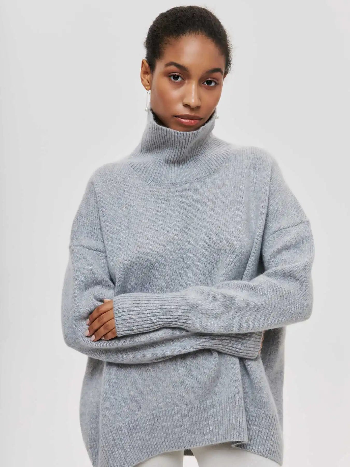 Monelle™ | Oversized Turtleneck Knit Sweater