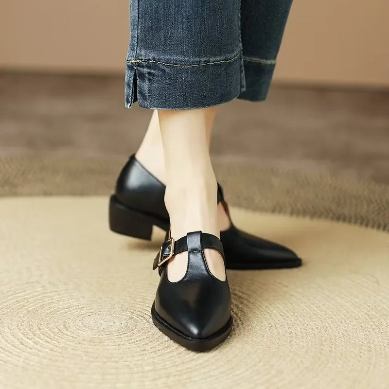 Angela | Pointed Mary Jane Heels