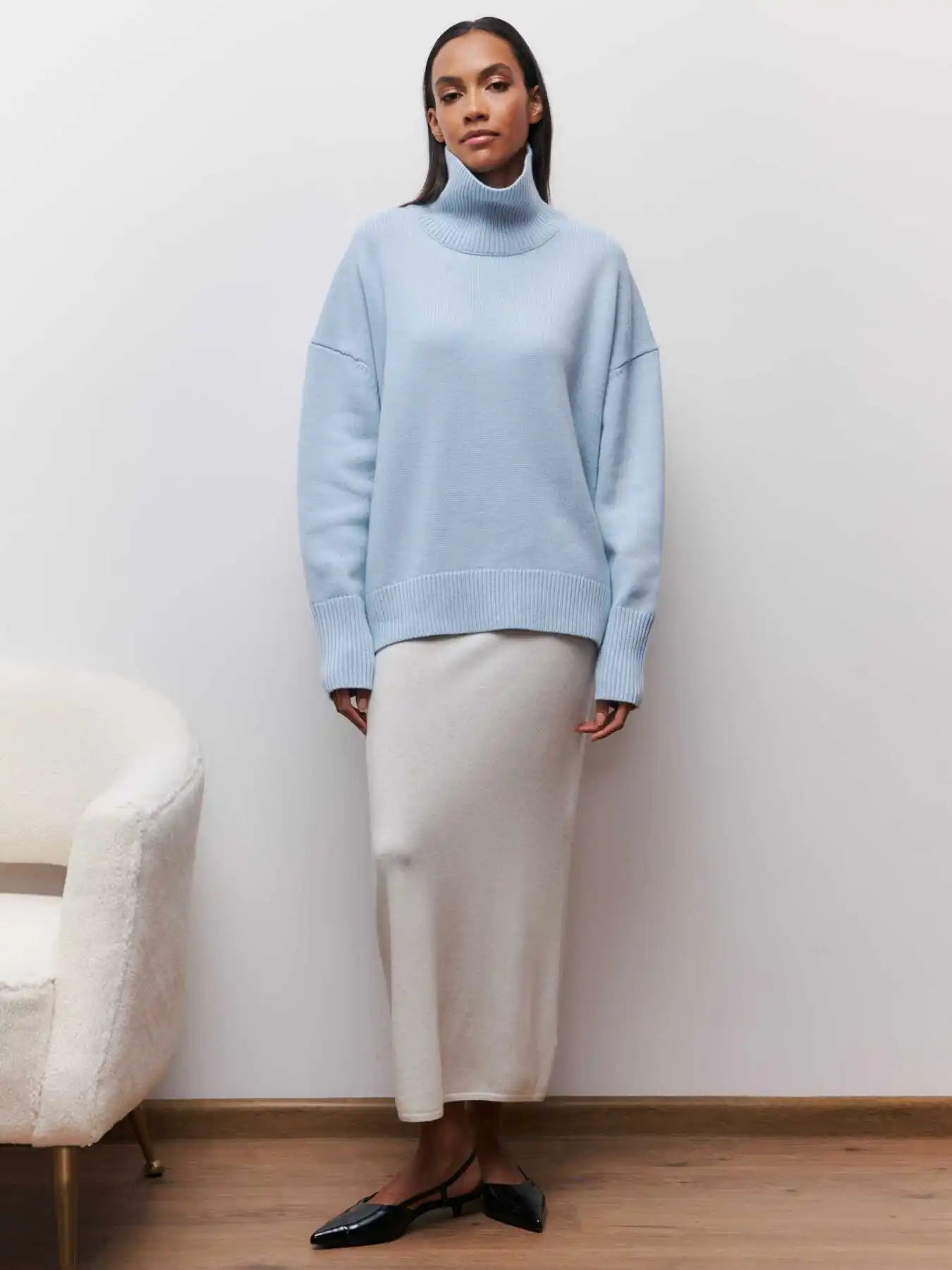 Monelle™ | Oversized Turtleneck Knit Sweater