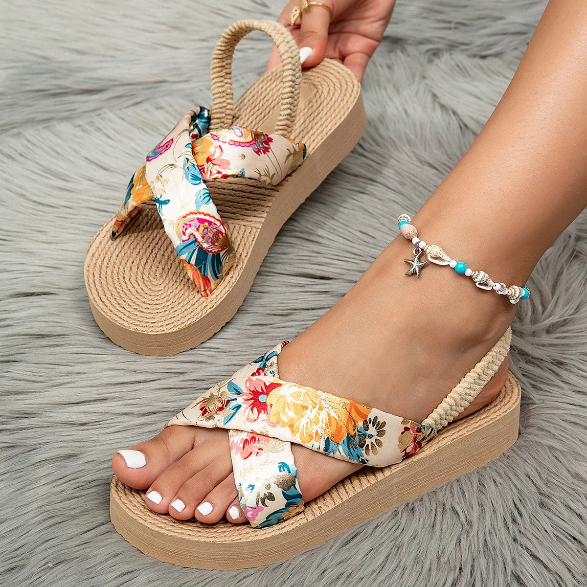 Emma | Boho Floral Sandals
