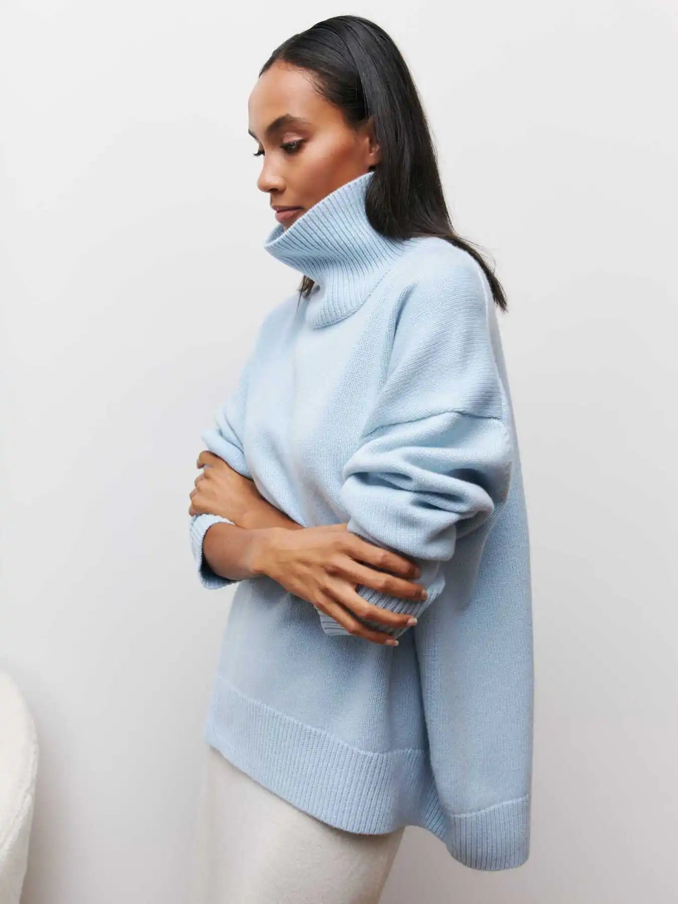 Monelle™ | Oversized Turtleneck Knit Sweater